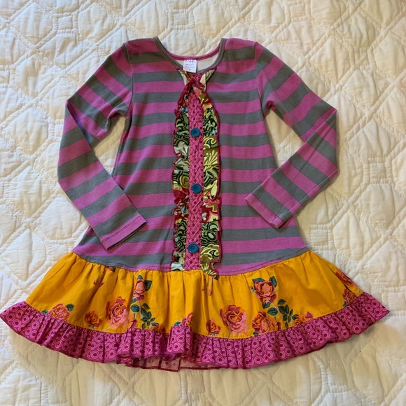 Giggle Moon Other - Giggle Moon Long Sleeved Ruffle Tunic Top 8 Gold